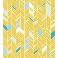 thumbnail image 3 of Yellow Chevron Duvet Cover Set, Herringbone Pattern Zig Zag Lines in Hand Drawn Doodle Art Style, Decorative 2 Piece Bedding Set with 1 Pillow Shams, Twin Size, Pale Blue Mustard, by Ambesonne, 3 of 3