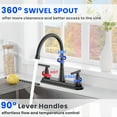 thumbnail image 2 of KINGTACK Two Handles Kitchen Faucet, 3 Hole or 4 Holel Faucet for Kitchen Sink, Matte Black, 2 of 7
