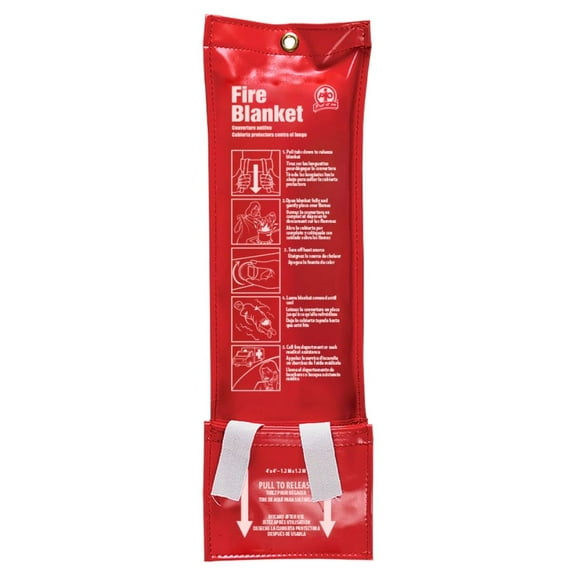 ToughWorkz Fire Blanket PVC Pouch, w/ Quick Release Flap, 4 x 4ft:  Emergencies, Fireplace, BBQs, Warehouse, Office, Boats, RVs