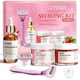 thumbnail image 1 of Kit de afeitado LEPONIX 2025 para mujer con maquinilla de afeitar y soporte, juego de 5 piezas, 1 of 7