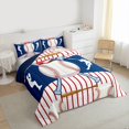 thumbnail image 3 of Feelyou Baseball Gaming Queen Comforter Set, Red Blue Lines Bedding Comforter Set, 3pcs, 3 of 8