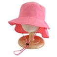 thumbnail image 5 of Ccpelsie Toddler Beach Sun Hat Sun Protection Cute Wide Brim Summer Baby Boy and Girl Bucket Hats Toddler Sun Hats for Children(Pink,6-10 Years), 5 of 5