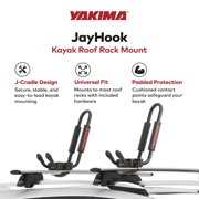 Yakima JayHook J-Cradle Rooftop Kayak Mount - Padded with Tie Downs - 2 Pack