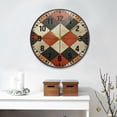thumbnail image 2 of Yayeee Wall Clock Battery Operated 11.9" Silent Quartz Non-Ticking for Living Room Decor, Checkered Pattern, 2 of 8