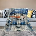 thumbnail image 2 of Pratyus Snowman Bird Blue Hat Flannel Throw Blanket for Couch Sofa Bed, Lightweight Soft Blanket, All Seasons Comfort, Christmas Home Decor 40x50in, 2 of 6