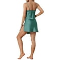 thumbnail image 3 of INSPIRE CHIC Vestidos de salón para mujeres, camisones de satén, vestido de noche con cuello en V, tirantes de espagueti, pijamas, vestido de noche XS Verde, 3 of 6