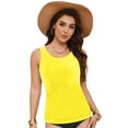 thumbnail image 6 of GEWSEY Tankini Tops for Women High Neck Swim Top Tummy Control Bathing Suit Top Modest Swim Tank Top No Bottom (Yellow, L), 6 of 9