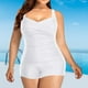 thumbnail image 2 of ¡Rebajas! Traje de baño de una pieza Prolriy para mujer, tallas grandes, vintage, fruncido, blanco, talla M, 2 of 5