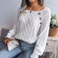 thumbnail image 2 of Women'S Casual Leopard Print Knitted Pullover Sweaters Long Sleeve Crew Neck Jumper Tops White S, 2 of 7