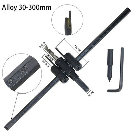 

Sebtyili Adjustable Type Cutter Hole Opener 120/200/300mm Wood Circle Saw Drill Bit One Size