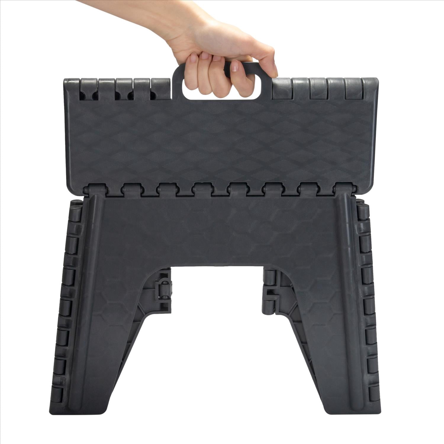 Simplify 2 Pack 12" Height Plastic Folding Single Step Stool in Black