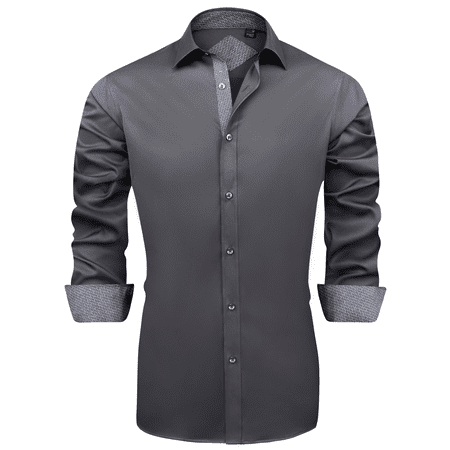 Alimens & Gentle Mens Long Sleeve Stretch Dress Shirts Casual Button Down...