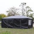thumbnail image 3 of 10'x20' Outdoor Party Tent with 6 Removable Sidewalls, Waterproof Canopy Patio Wedding Gazebo, Black, 3 of 14