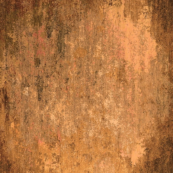 Ahgly Company Indoor Square Oriental Orange Industrial Area Rugs, 3' Square