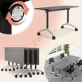 thumbnail image 5 of 2PCS Folding Conference Room Table with Wheels, 47.2inch Modern Meeting Table/Training Table for 6-8 People,, 5 of 7