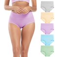 thumbnail image 1 of Calzoncillos Molasus de algodón suave para mujer, cintura alta, 5 unidades, 1 of 5