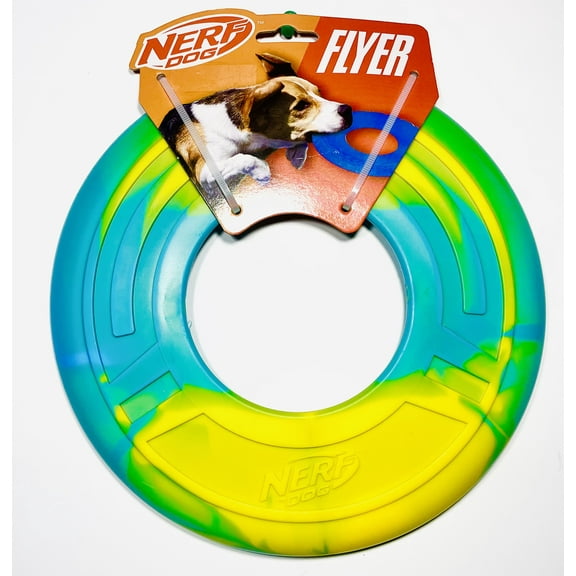 Nerf Dog Flyer Frisbee, Tie Dye, Yellow, Blue & Green