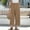 Khaki, variant on JUSLIO Linen Pants Women Comfortable Casual Drawstring Pockets Linen Pants for Women Beige L