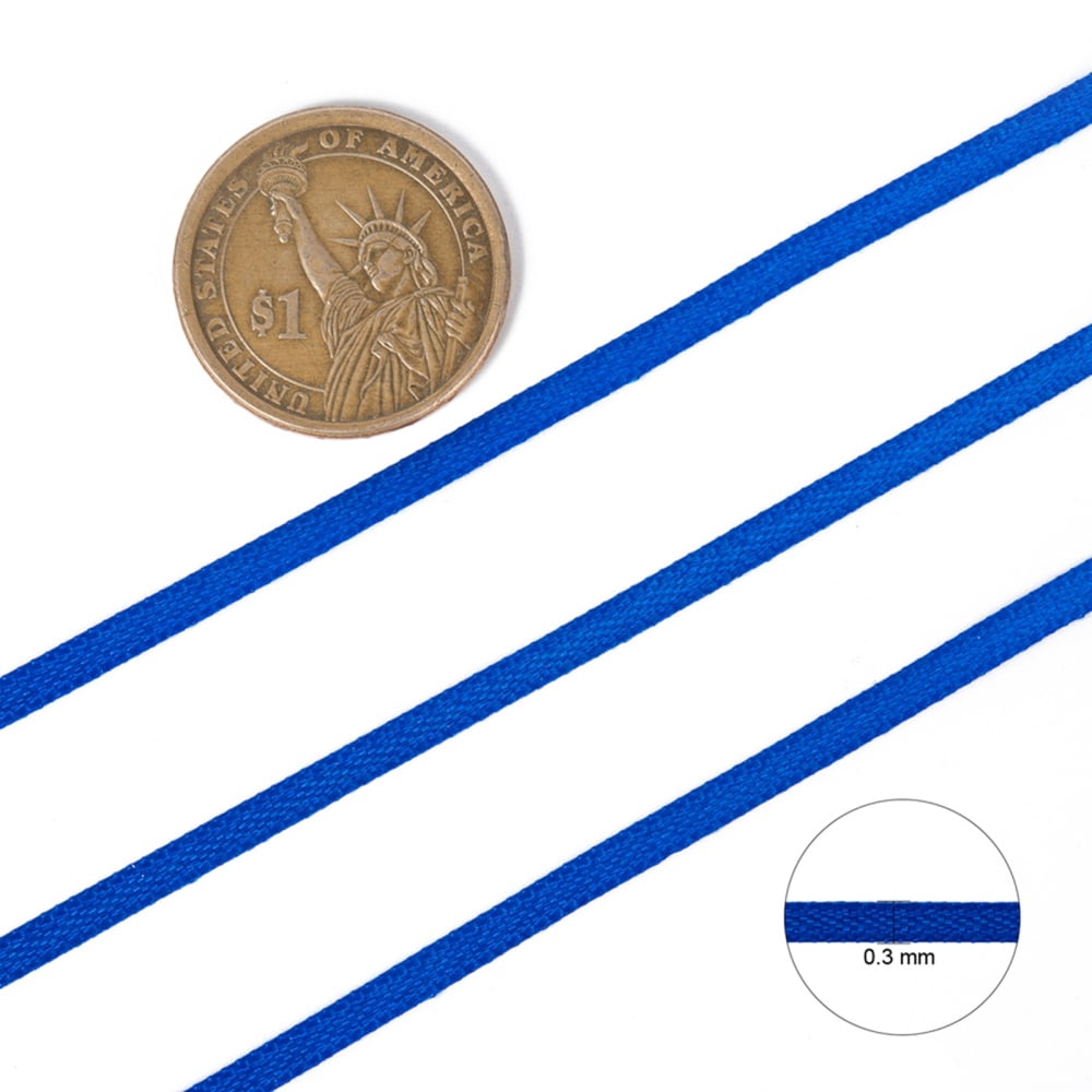1roll Double Face Satin Ribbon Polyester Ribbon Blue 1/8 inch(3mm) about 880yards/roll(804.672m/roll)