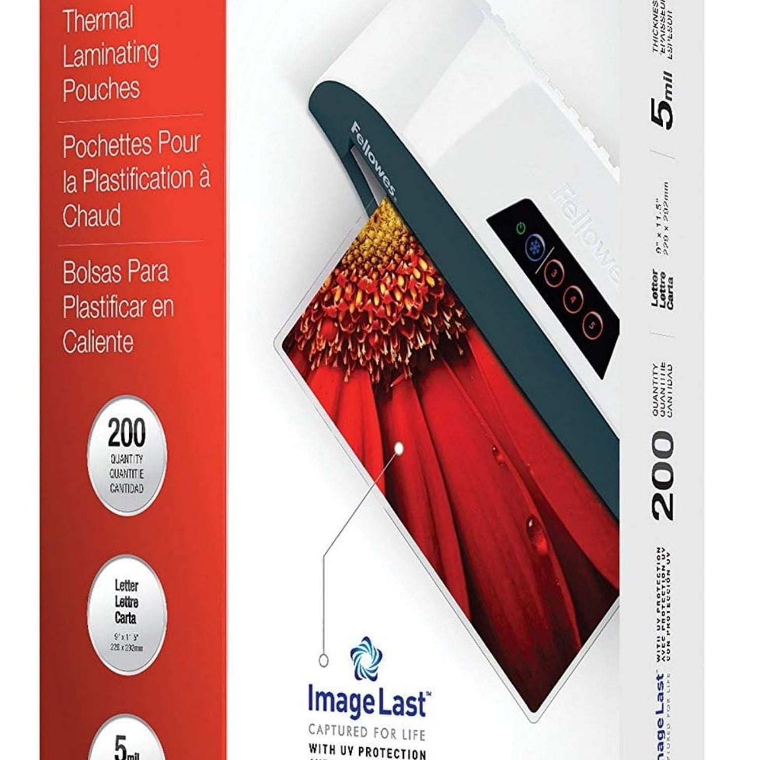 Thermal Laminating Pouches, ImageLast, Jam Free, Letter Size, 5 Mil, 200 Pack