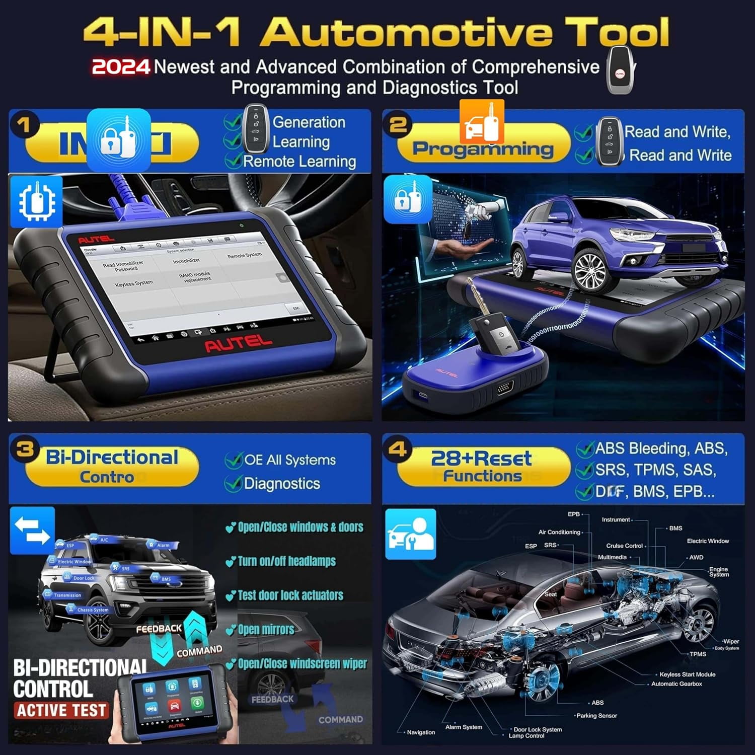 Autel IM508S Scanner with XP200, IMMO Key Programming Tool, All System Diagnostic Scanner, Bidirectional Scan, 3000+ Tests, 40+ Services, OE Diagnostics, Update of KM100/IM508