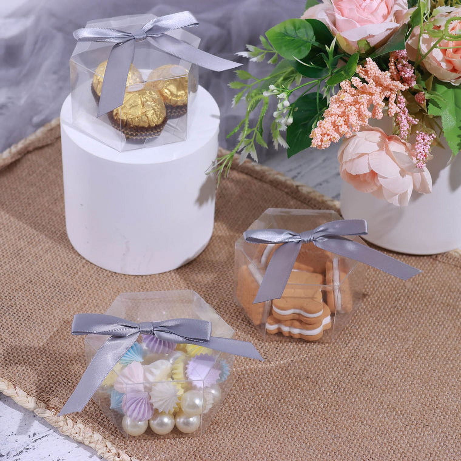 25 Pack of 3 X 3 X 3 Clear Boxes Wedding Favor Boxes 