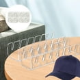 thumbnail image 4 of 2x Organizador de exhibición de sombreros Soporte de exhibición de sombreros Acrílico Moderno Soporte para sombreros Perchero para gorras de béisbol D Claro, 4 of 7