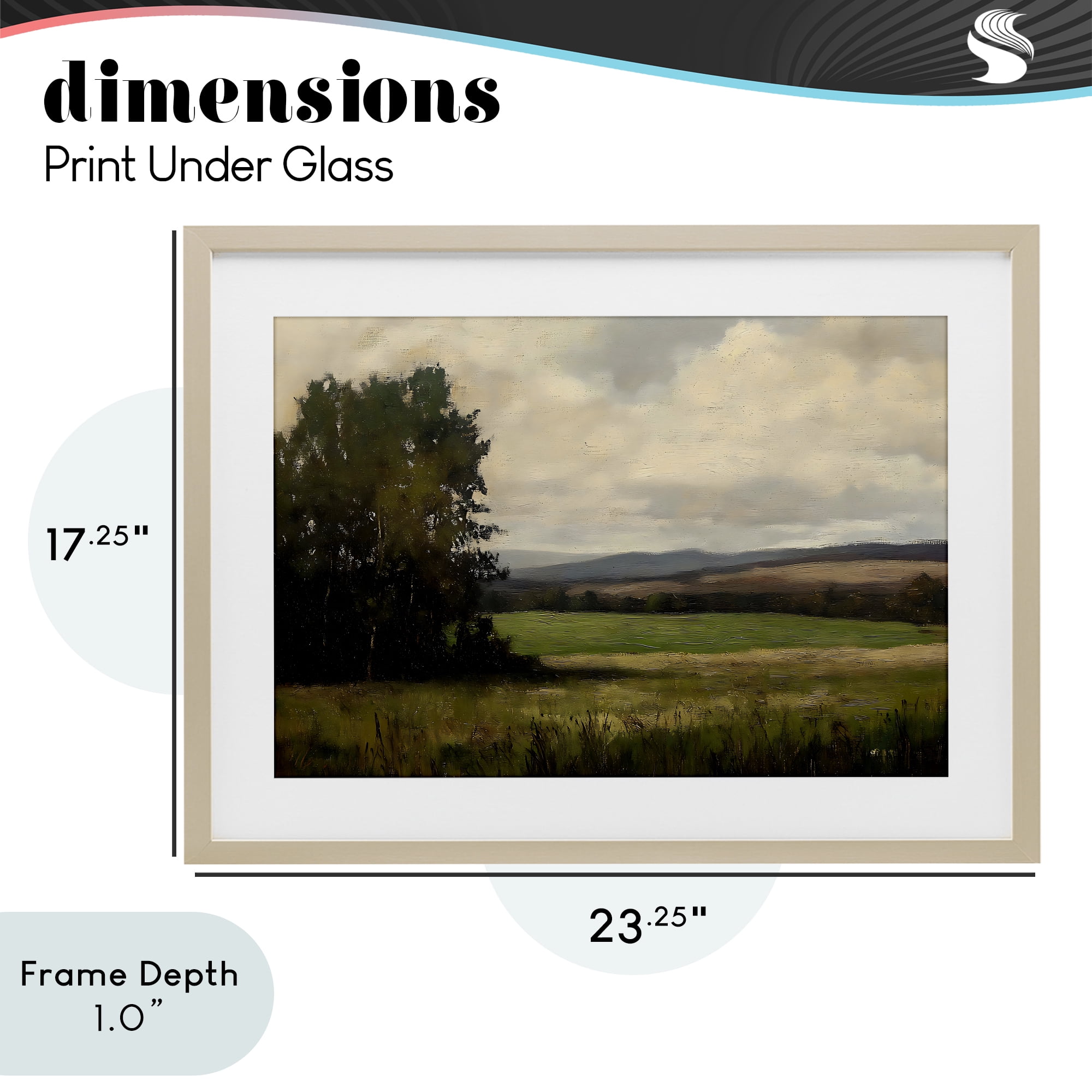 Stupell Industries Hills In The Distance Birch Framed Print Under Glass, design by Creative Studio