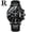 Belt All Black, variant on Men's watch with digital dial, butterfly clasp, steel band, mesh strap, waterproof, luminous, three sub-dials, six hands, quartz wristwatch for men