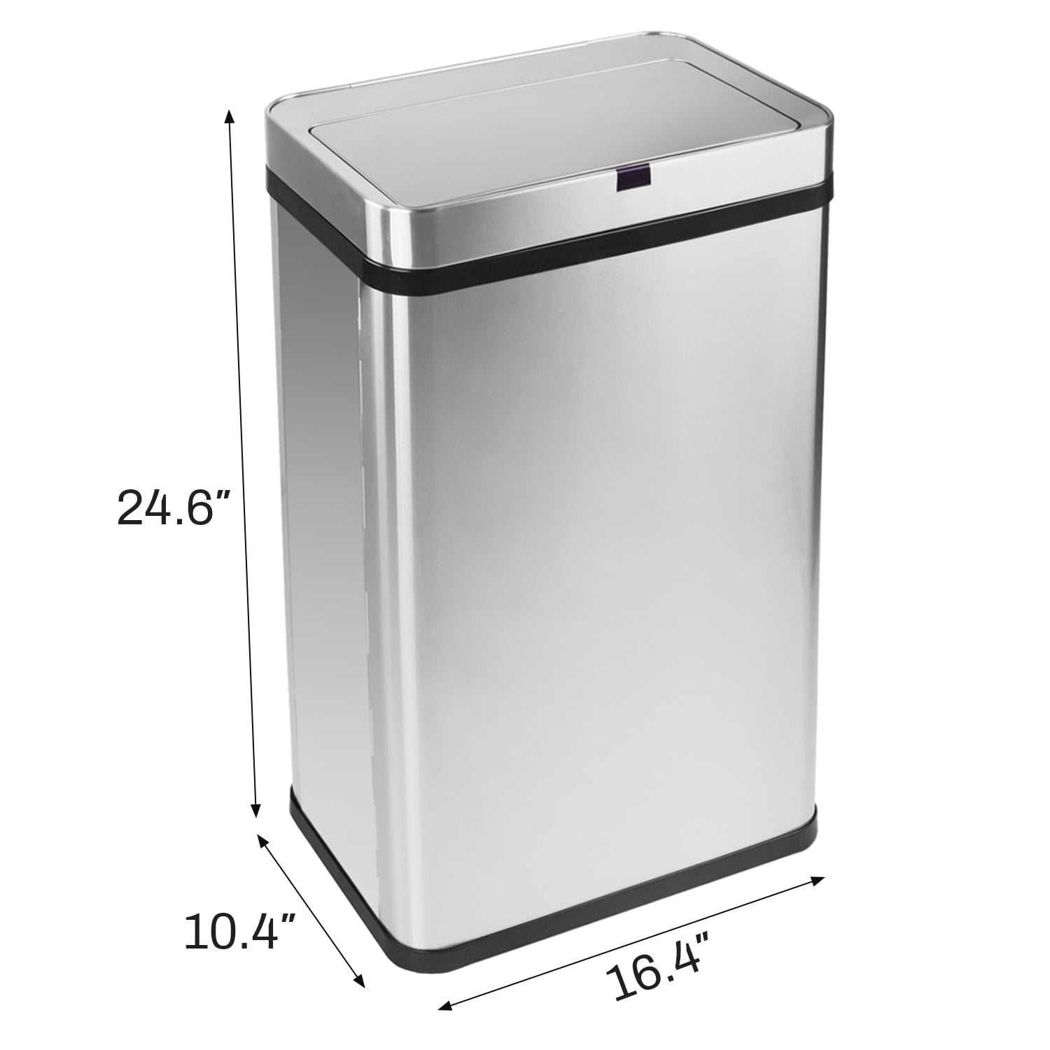 Innovaze 16 Gallon Stainless Steel Motion Sensor Trash Can with Removable and Portable Design, Silver