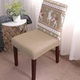 thumbnail image 2 of Chair Covers for Dining Room Set of 6,Xmas Reindeer Winter Snow Stretch Seat Protector Removable Washable Chairs Slipcovers for Kitchen Banquet Wedding Hotel,Snowflake Retro Geometric on Red, 2 of 6