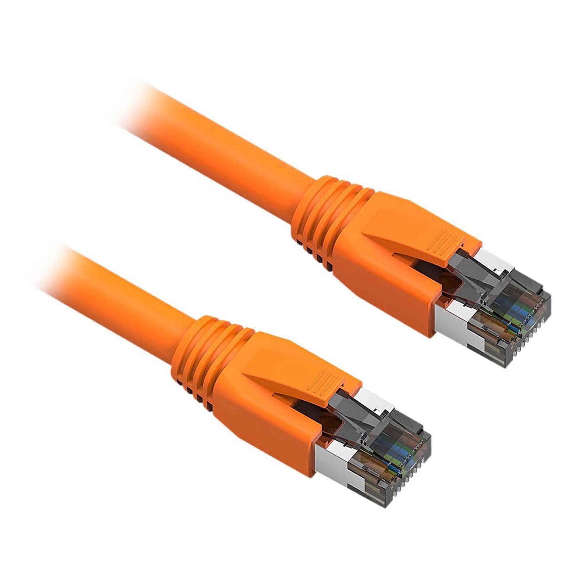 Nippon Labs Cat8 RJ45 50FT Ethernet Patch Internet Network LAN Cable, Indoor/Outdoor, 24AWG, Shielded Latest 40Gbps 2000Mhz, Weatherproof S/FTP for Router, PS4, PS5, Xbox, PoE, Switch, Modem (Orange)