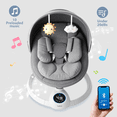 thumbnail image 4 of TouHeart Electric Baby Swing, Infant Rocker with Bluetooth & Remote,5 Speeds,10 Lullabies,3 Timing, Gray, 4 of 9