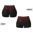 thumbnail image 3 of Sigee Red Glitter1 Print Women's High Waist Workout Shorts - Squat Proof, Tummy Control, Yoga and Gym Activewear-, 3 of 9