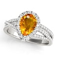 thumbnail image 1 of Mauli Jewels 2.34 Carat Diamond and Citrine Engagement Ring for Women, Pear Shaped Citrine Ring, Shared-Prong, 10K Rose White Yellow Gold, 1 of 3