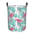 thumbnail image 1 of Balery Flamingo Cesta de ropa redonda con asas, impermeable, independiente, para ropa, juguetes, dormitorio y familia-Small, 1 of 6