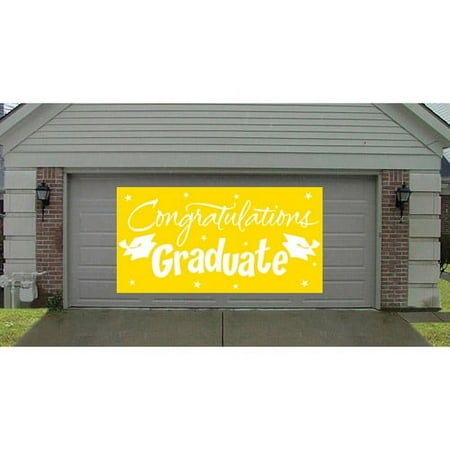 Yellow Graduation Congratulations Graduate Gigantic Plastic Banner