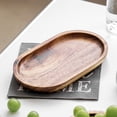 thumbnail image 5 of Wooden Serving Trays Set of 2 - Rectangular Oval Shaped Wood Plates for Bread Fruit Vegetable Dip Sushi - Rustic Serving Platter Shallow Dishes -7.8x4.7x0.6 inch., 5 of 9
