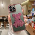 thumbnail image 3 of FIEWESEY iPhone 14 Case,iPhone 14 Pro Case,iPhone 14 Pro Max Case,Luxury Cool Bear Clear 3D Bear Shockproof Plating Phone Case Cover for iPhone 14 Series - iPhone 14 Plus(Rose Gold), 3 of 6