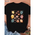thumbnail image 2 of Camiseta informal de cuello redondo para mujer, de secado rápido, de punto, de largo regular, con estampado geométrico y de chocolate, ideal para todas las estaciones, ideal para practicar deporte., 2 of 8