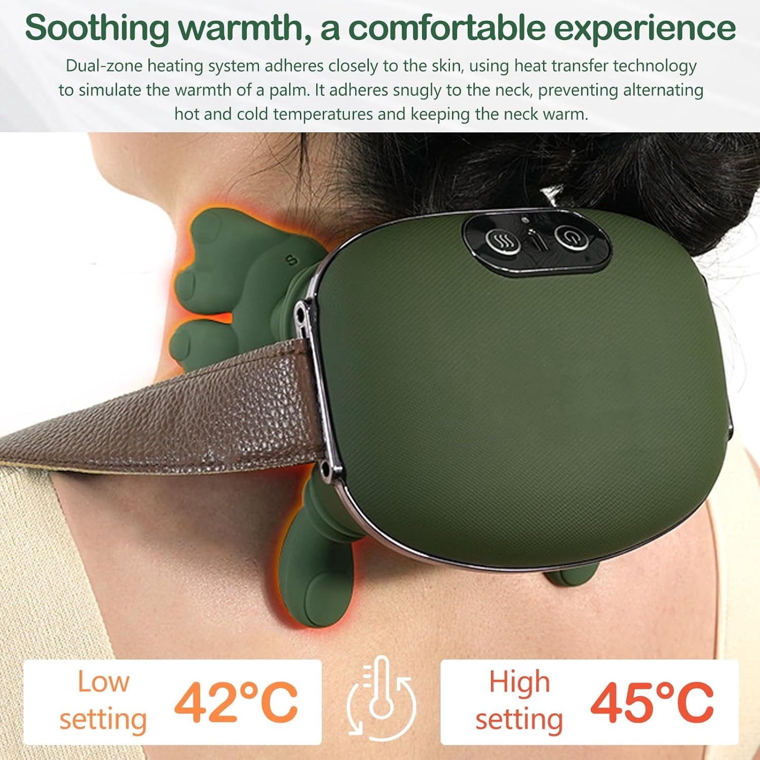 Wireless Electric Neck And Back Massager With Heat, Adjustable Intensity Levels, Portable Massage Device For Men And Women Christmas Gift
