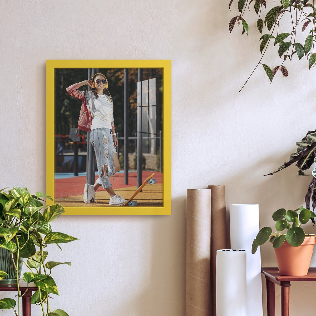 Modern Real Wood 11x14 inch Picture Frame in Yellow