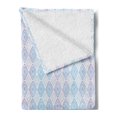 thumbnail image 2 of Oriental Soft Flannel Fleece Throw Blanket, Digital Drawn Ethnic Folkloric Floral Motifs in Rhombus Repeated Arrangement, Cozy Plush for Indoor and Outdoor Use, 50" x 70", Blue Lavender, by Ambesonne, 2 of 5