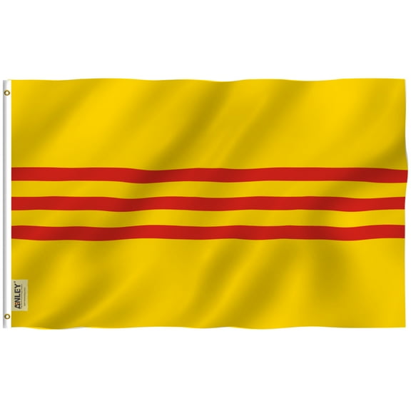 ANLEY Fly Breeze 3x5 Foot South Vietnam Flag - Vivid Color and UV Fade Resistant - Canvas Header and Double Stitched - South Vietnamese Flags Polyester with Brass Grommets 3 X 5 Ft