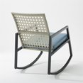 thumbnail image 4 of Walker Edison Modern Rattan Patio Rocker with Cushion in Light Gray and Blue, 4 of 4