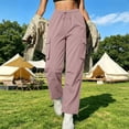 thumbnail image 5 of hotojiny Womens Hiking Pants Lightweight Quick Dry Travel Golf Cargo Pants Loose Fit Elastic Waist Drawstring Sweatpants with Pockets, 5 of 7