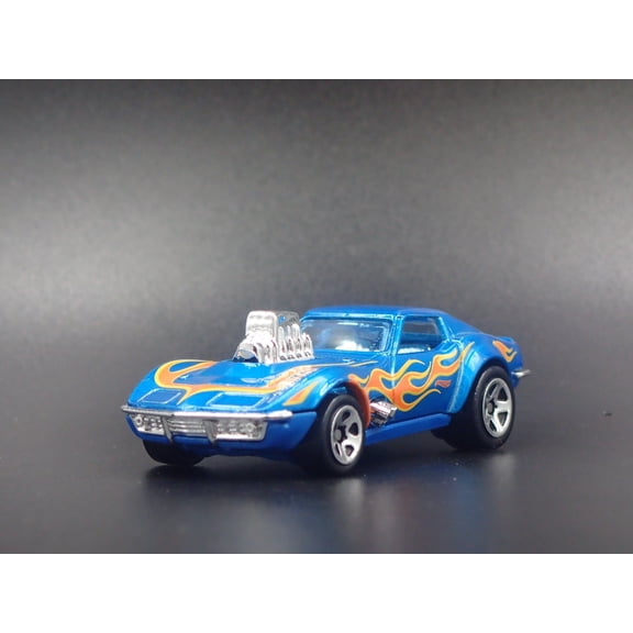 Open Box 1968 68 CHEVY CHEVROLET CORVETTE BLOWN ENGINE BLUE 1/64 SCALE DIECAST MODEL CAR