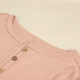 thumbnail image 3 of cfhntfmh Womens Ribbed Knit Tunic Shirts Long Sleeve Crew Neck Button down Tops Casual Henley Tee Shirt Slim Fit Blouses(Pink,Small), 3 of 7