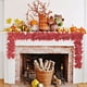 thumbnail image 4 of pstuiky Decoraciones de Halloween y Acción de Gracias guirnalda de hojas artificiales calabaza colgante de ratán guirnalda de hojas de arce decoración para interiores hogar Halloween, 4 of 6