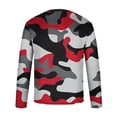thumbnail image 4 of Blusas y camisas de manga larga con cuello redondo para hombre, blusa informal de manga larga con cuello redondo y estampado de rayas, blusa de poliéster para hombre, 4 of 5